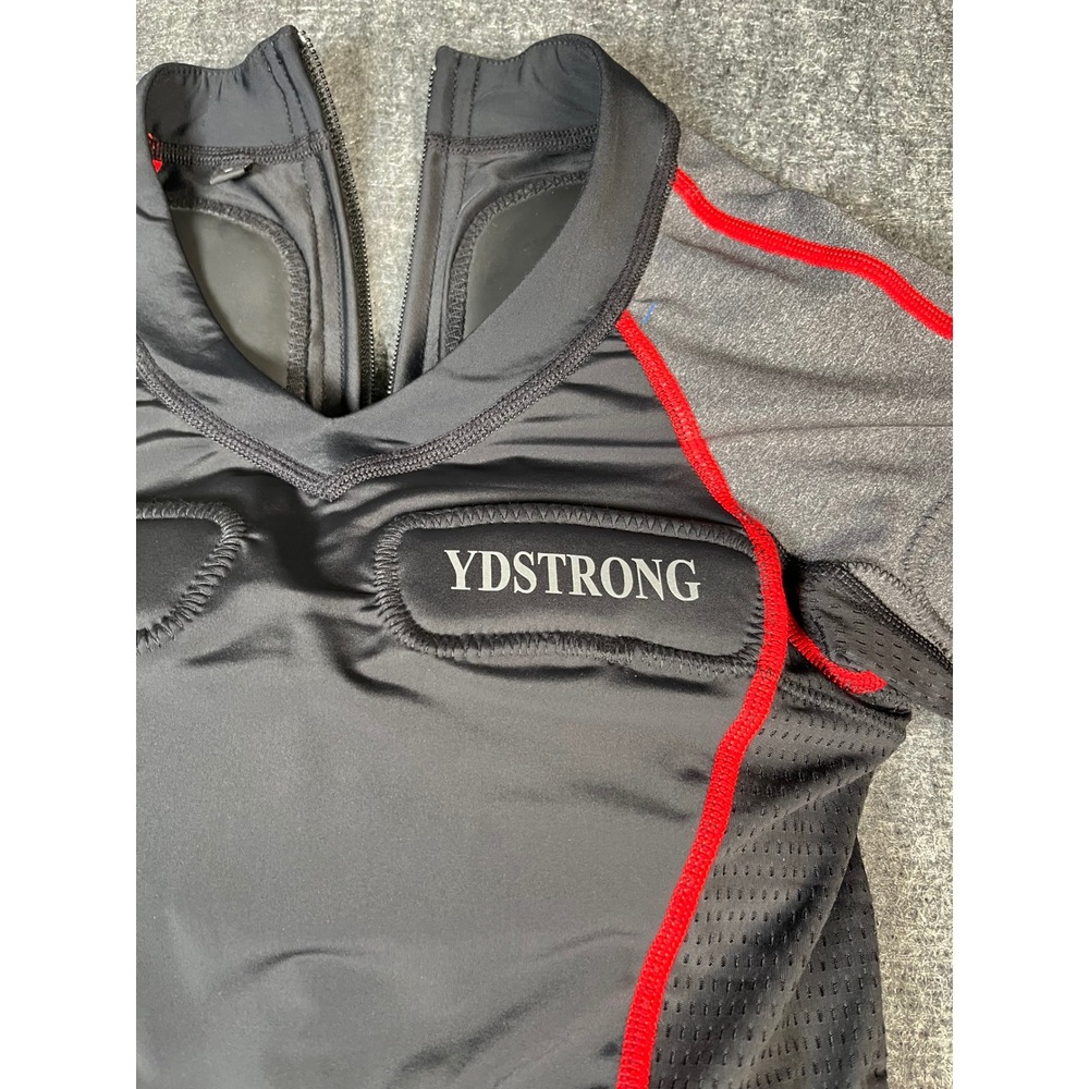 YDSTRONG Padded Compression EMP Bodysuit Protective Gear Black Gray Red small‎